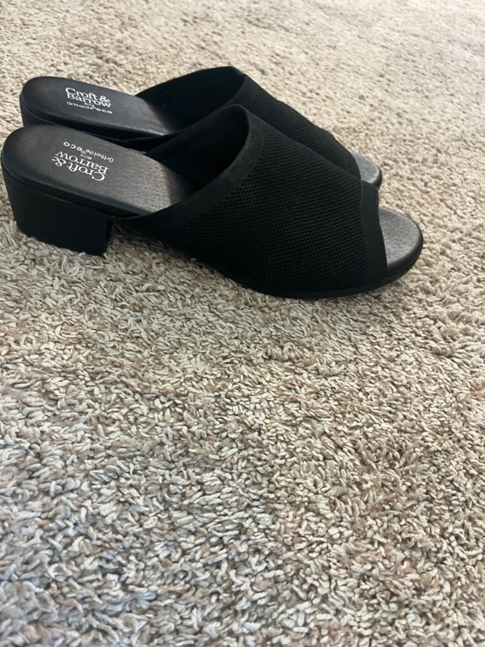 croft & barrow Black Mesh Slide Mules - Picture 3 of 3